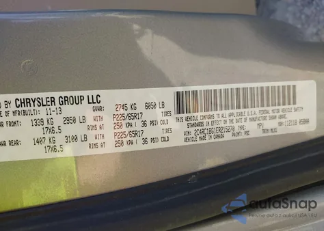 2014 Chrysler Town & Country Touring from USA, damaged, VIN 2C4RC1BG1ER215270